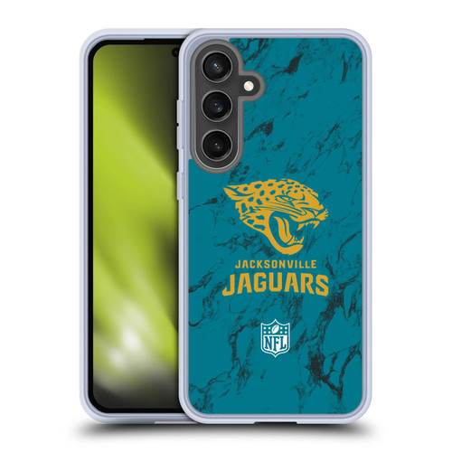 NFL Jacksonville Jaguars Graphics Coloured Marble Soft Gel Case for Samsung Galaxy S24 FE