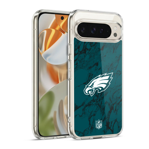 NFL Philadelphia Eagles Graphics Coloured Marble Soft Gel Case for Google Pixel 9 / Pixel 9 Pro