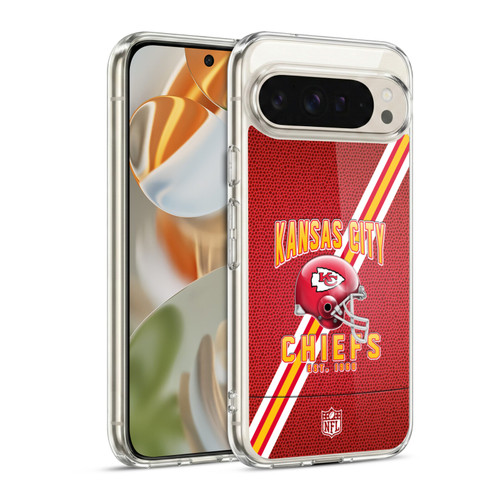 NFL Kansas City Chiefs Logo Art Football Stripes Soft Gel Case for Google Pixel 9 / Pixel 9 Pro