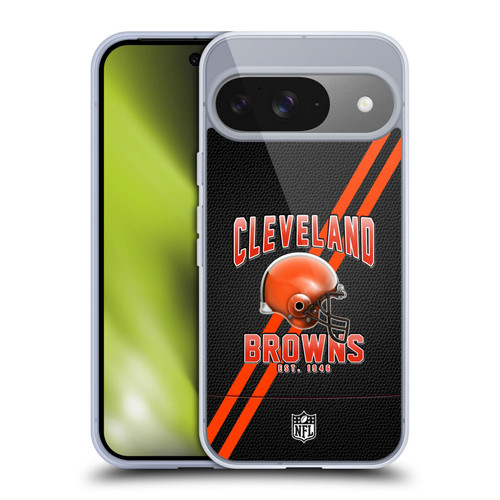 NFL Cleveland Browns Logo Art Football Stripes Soft Gel Case for Google Pixel 9 / Pixel 9 Pro