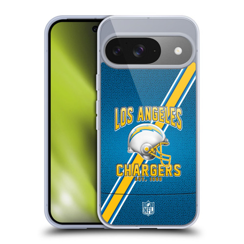 NFL Los Angeles Chargers Logo Art Football Stripes Soft Gel Case for Google Pixel 9 / Pixel 9 Pro
