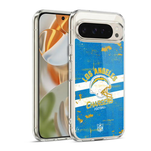 NFL Los Angeles Chargers Logo Art Helmet Distressed Soft Gel Case for Google Pixel 9 / Pixel 9 Pro