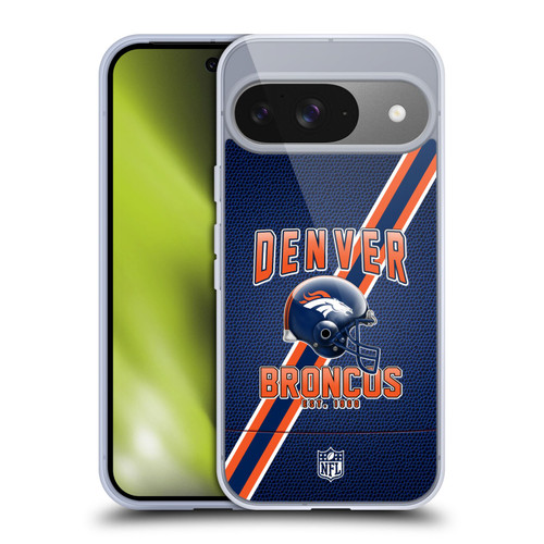 NFL Denver Broncos Logo Art Football Stripes Soft Gel Case for Google Pixel 9 / Pixel 9 Pro