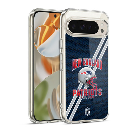 NFL New England Patriots Logo Art Football Stripes Soft Gel Case for Google Pixel 9 / Pixel 9 Pro