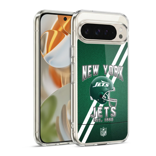 NFL New York Jets Logo Art Football Stripes Soft Gel Case for Google Pixel 9 / Pixel 9 Pro