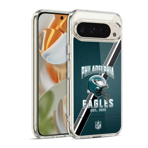 NFL Philadelphia Eagles Logo Art Football Stripes Soft Gel Case for Google Pixel 9 / Pixel 9 Pro
