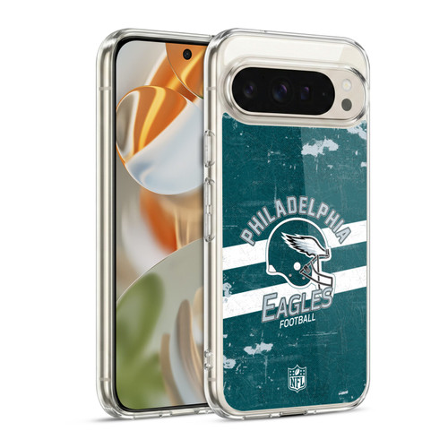 NFL Philadelphia Eagles Logo Art Helmet Distressed Soft Gel Case for Google Pixel 9 / Pixel 9 Pro