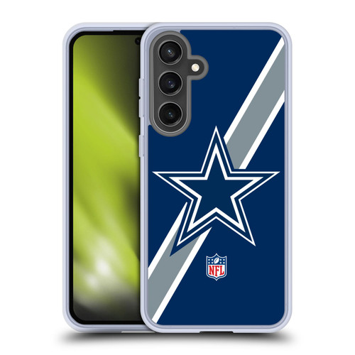 NFL Dallas Cowboys Logo Stripes Soft Gel Case for Samsung Galaxy S24 FE