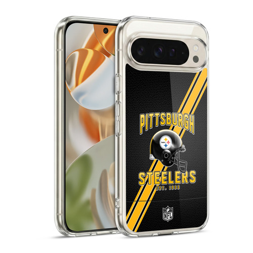 NFL Pittsburgh Steelers Logo Art Football Stripes Soft Gel Case for Google Pixel 9 / Pixel 9 Pro
