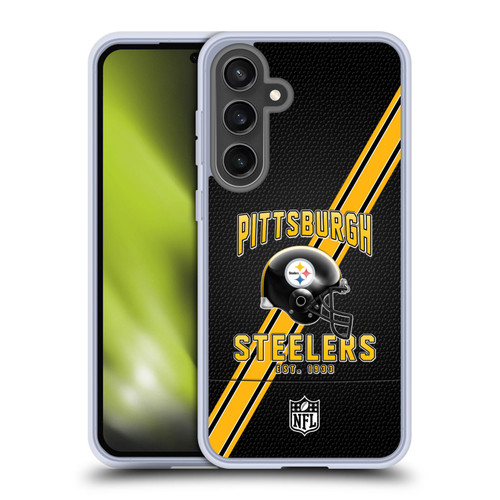 NFL Pittsburgh Steelers Logo Art Football Stripes Soft Gel Case for Samsung Galaxy S24 FE