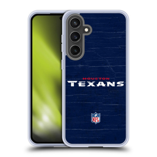 NFL Houston Texans Logo Distressed Look Soft Gel Case for Samsung Galaxy S24 FE