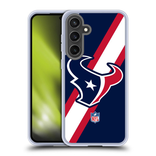NFL Houston Texans Logo Stripes Soft Gel Case for Samsung Galaxy S24 FE