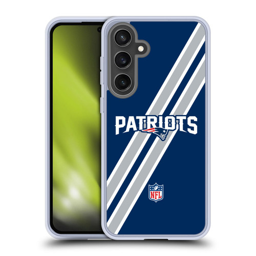 NFL New England Patriots Logo Stripes Soft Gel Case for Samsung Galaxy S24 FE
