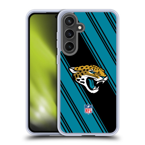 NFL Jacksonville Jaguars Artwork Stripes Soft Gel Case for Samsung Galaxy S24 FE