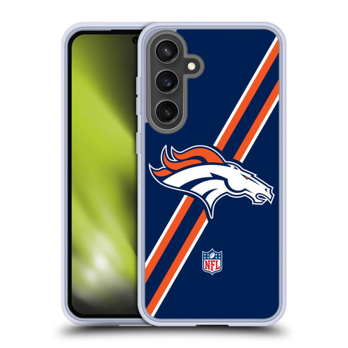 NFL Denver Broncos Logo Stripes Soft Gel Case for Samsung Galaxy S24 FE