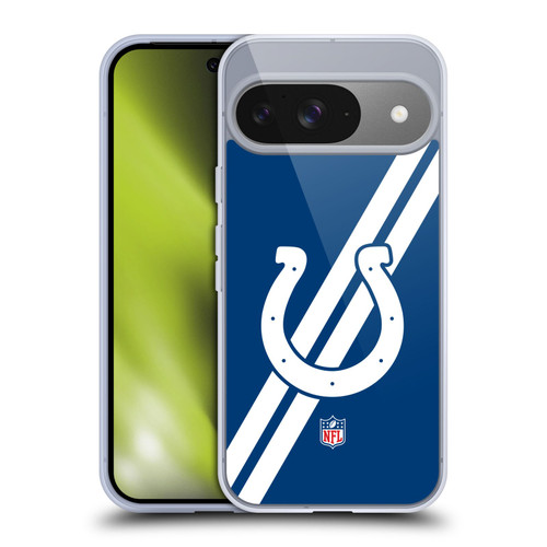 NFL Indianapolis Colts Logo Stripes Soft Gel Case for Google Pixel 9 / Pixel 9 Pro