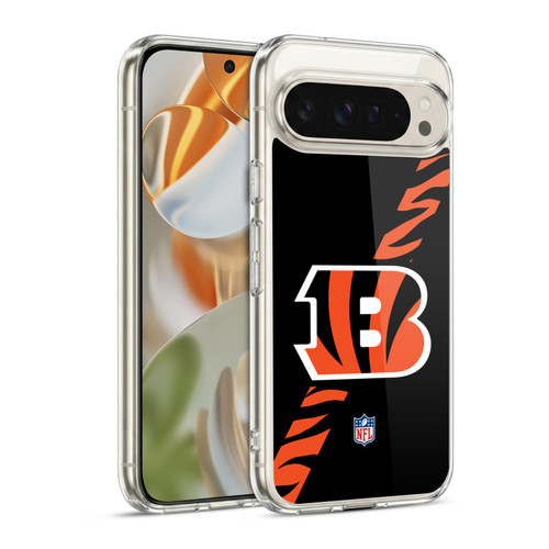NFL Cincinnati Bengals Logo Stripes Soft Gel Case for Google Pixel 9 / Pixel 9 Pro