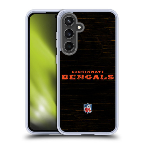 NFL Cincinnati Bengals Logo Distressed Look Soft Gel Case for Samsung Galaxy S24 FE