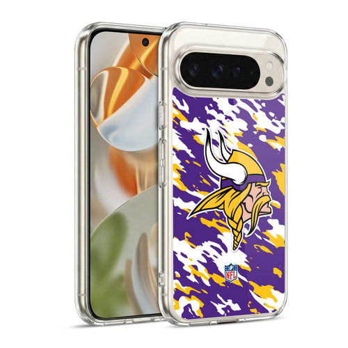 NFL Minnesota Vikings Logo Camou Soft Gel Case for Google Pixel 9 / Pixel 9 Pro