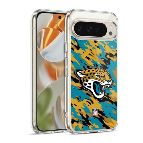 NFL Jacksonville Jaguars Logo Camou Soft Gel Case for Google Pixel 9 / Pixel 9 Pro
