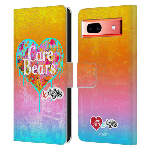 Care Bears Graffiti Collection by Murwalls Heart Tag Leather Book Wallet Case Cover For Google Pixel 7a