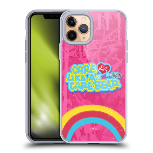 Care Bears Graffiti Collection by Murwalls Rainbow In Pink Soft Gel Case for Apple iPhone 11 Pro