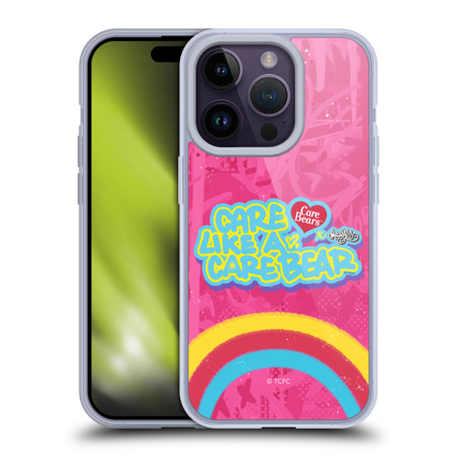 Care Bears Graffiti Collection by Murwalls Rainbow In Pink Soft Gel Case for Apple iPhone 14 Pro