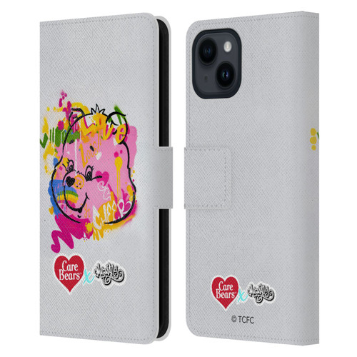 Care Bears Graffiti Collection by Murwalls Painted Leather Book Wallet Case Cover For Apple iPhone 15