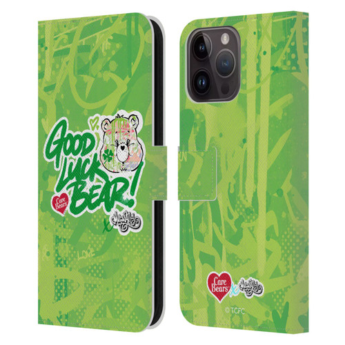 Care Bears Graffiti Collection by Murwalls Good Luck Leather Book Wallet Case Cover For Apple iPhone 15 Pro Max