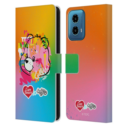 Care Bears Graffiti Collection by Murwalls Gradient Leather Book Wallet Case Cover For Motorola Moto G34 5G