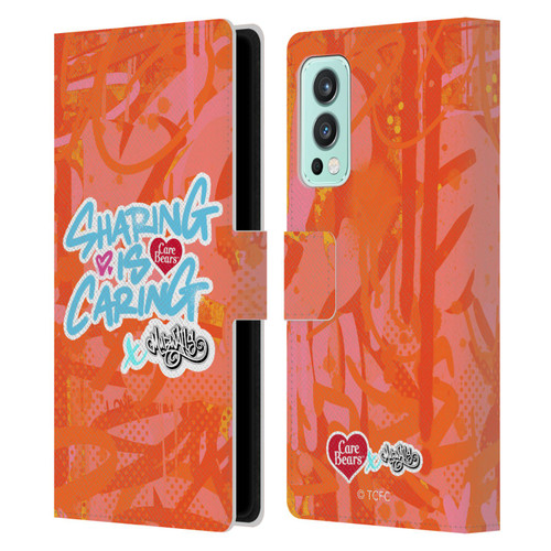 Care Bears Graffiti Collection by Murwalls Sharing Is Caring Leather Book Wallet Case Cover For OnePlus Nord 2 5G
