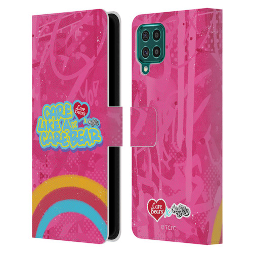Care Bears Graffiti Collection by Murwalls Rainbow In Pink Leather Book Wallet Case Cover For Samsung Galaxy F62 (2021)