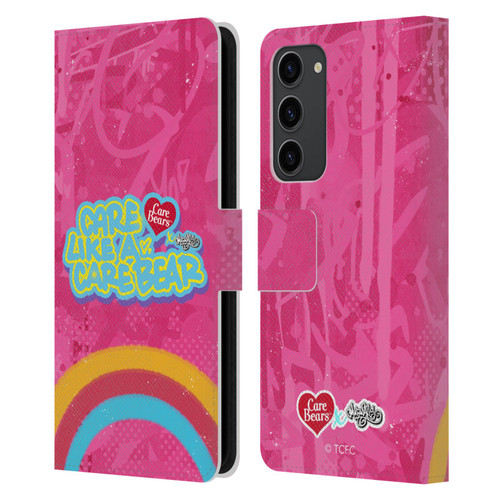 Care Bears Graffiti Collection by Murwalls Rainbow In Pink Leather Book Wallet Case Cover For Samsung Galaxy S23+ 5G