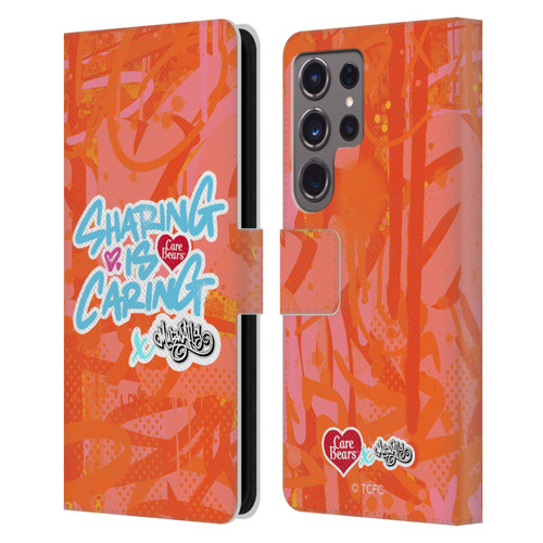 Care Bears Graffiti Collection by Murwalls Sharing Is Caring Leather Book Wallet Case Cover For Samsung Galaxy S24 Ultra 5G