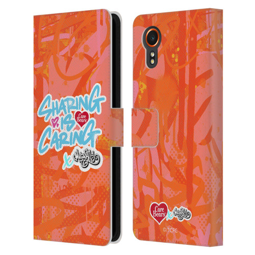 Care Bears Graffiti Collection by Murwalls Sharing Is Caring Leather Book Wallet Case Cover For Samsung Galaxy Xcover7 5G