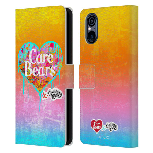 Care Bears Graffiti Collection by Murwalls Heart Tag Leather Book Wallet Case Cover For Sony Xperia 5 V 5G