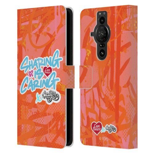 Care Bears Graffiti Collection by Murwalls Sharing Is Caring Leather Book Wallet Case Cover For Sony Xperia Pro-I