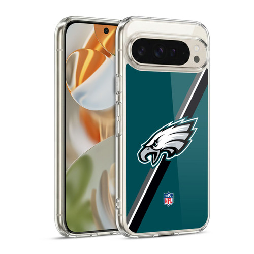 NFL Philadelphia Eagles Logo Stripes Soft Gel Case for Google Pixel 9 / Pixel 9 Pro