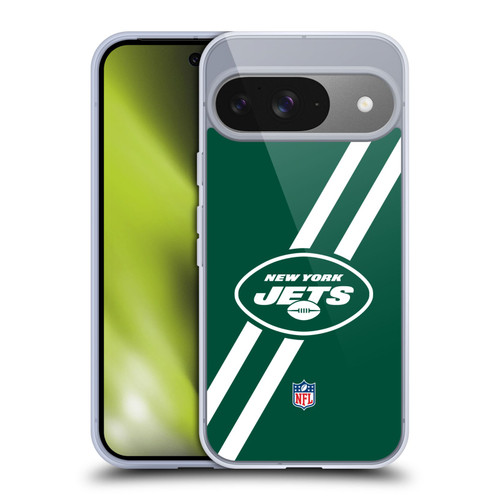NFL New York Jets Logo Stripes Soft Gel Case for Google Pixel 9 / Pixel 9 Pro