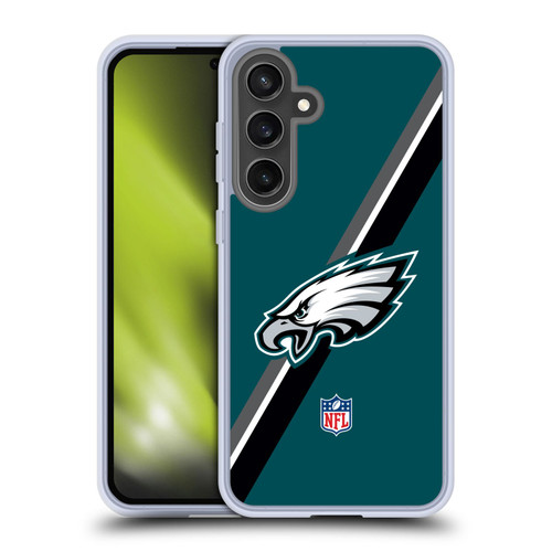 NFL Philadelphia Eagles Logo Stripes Soft Gel Case for Samsung Galaxy S24 FE