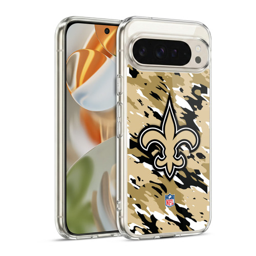 NFL New Orleans Saints Logo Camou Soft Gel Case for Google Pixel 9 / Pixel 9 Pro