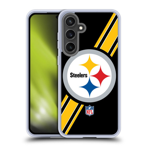 NFL Pittsburgh Steelers Logo Stripes Soft Gel Case for Samsung Galaxy S24 FE