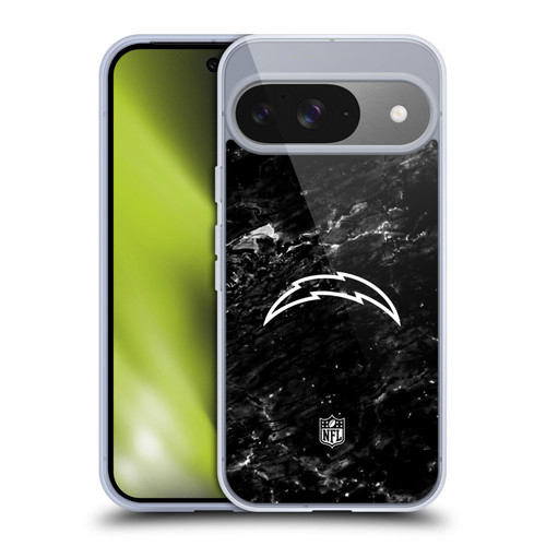 NFL Los Angeles Chargers Artwork Marble Soft Gel Case for Google Pixel 9 / Pixel 9 Pro