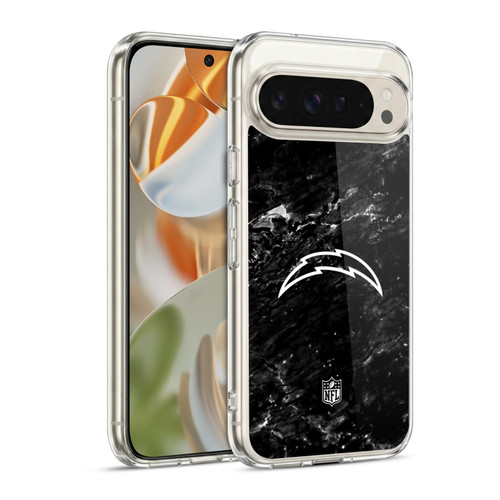NFL Los Angeles Chargers Artwork Marble Soft Gel Case for Google Pixel 9 / Pixel 9 Pro