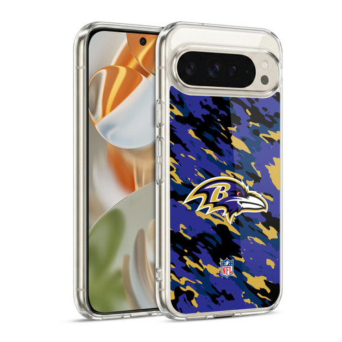 NFL Baltimore Ravens Logo Camou Soft Gel Case for Google Pixel 9 / Pixel 9 Pro