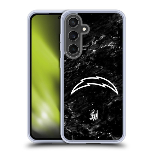 NFL Los Angeles Chargers Artwork Marble Soft Gel Case for Samsung Galaxy S24 FE