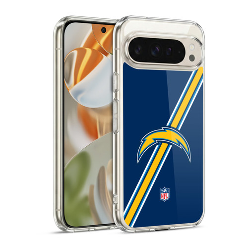 NFL Los Angeles Chargers Logo Stripes Soft Gel Case for Google Pixel 9 / Pixel 9 Pro