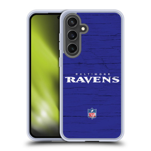 NFL Baltimore Ravens Logo Distressed Look Soft Gel Case for Samsung Galaxy S24 FE