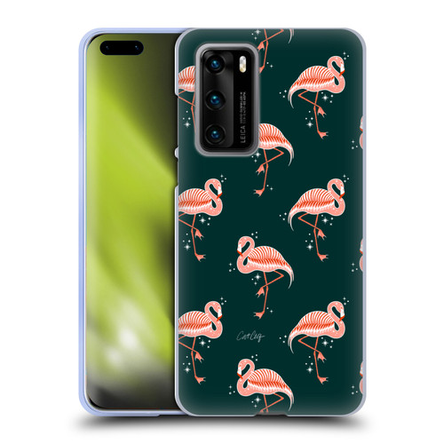Cat Coquillette Tropical Wildlife Flamingo Sparkles Soft Gel Case for Huawei P40 5G