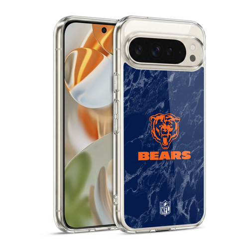 NFL Chicago Bears Graphics Coloured Marble Soft Gel Case for Google Pixel 9 / Pixel 9 Pro
